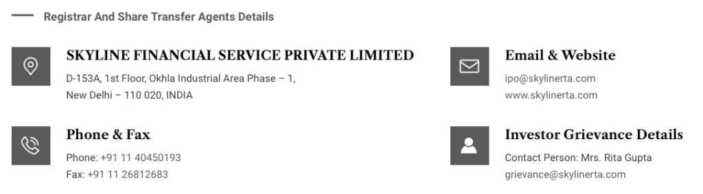 Registrar & Share Transfer Agent BD One Security