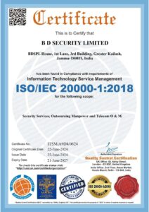 Accreditation & Certifications BD One Security